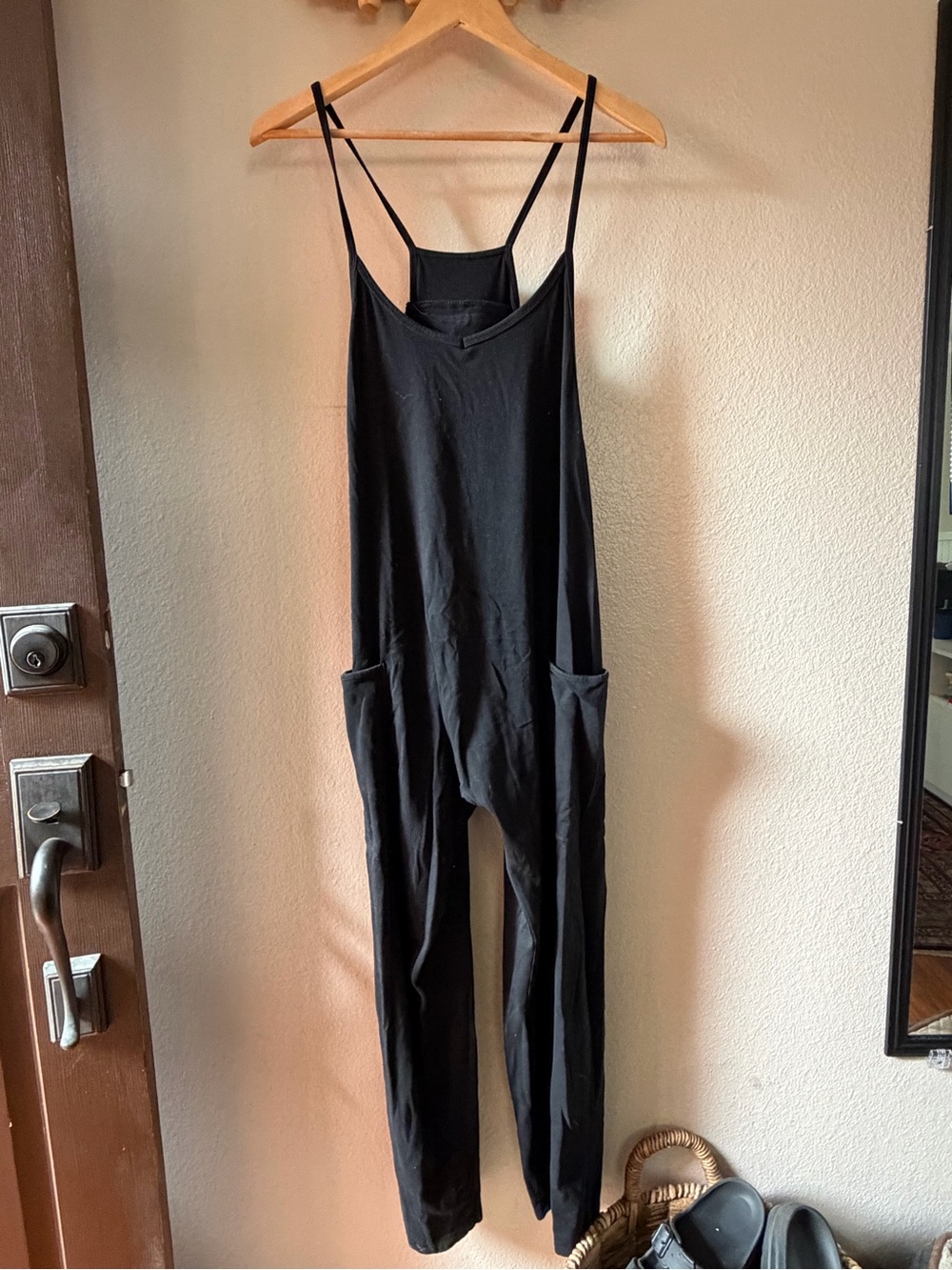 Amazon Black Spaghetti-Strap Jumpsuit with Pockets